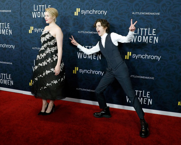 Greta Gerwig i Timothee Chalamet na premierze Little Women w Nowym Jorku.
