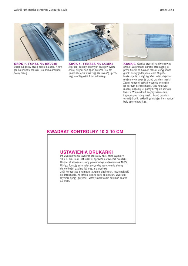 Maska ochronna: model nr 2 / e-wykrój