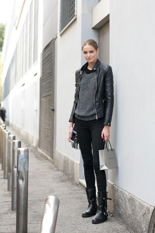 Street fashion: modelki off duty w Mediolanie