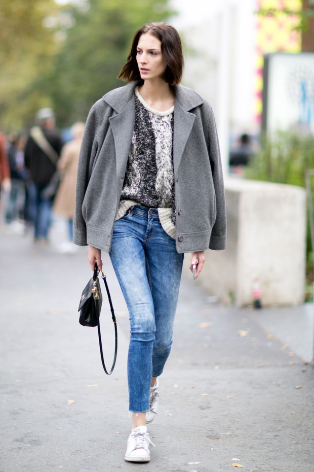 Street fashion: Modelki off duty w Paryżu