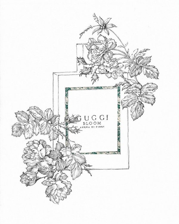 Ilustracje Gucci Bloom
