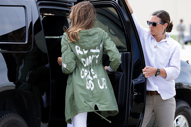 Melania Trump podczas wizyty w centrum dla imigrantów w Teksasie, 21.06.2018.