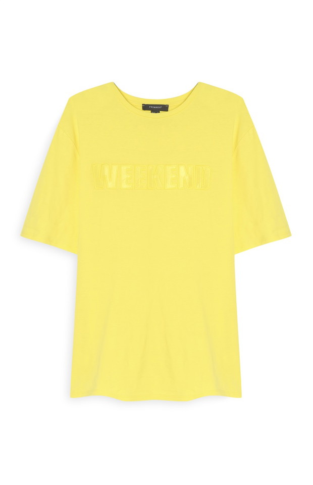 Co kupić w Primark: żółty T-shirt ze sloganem