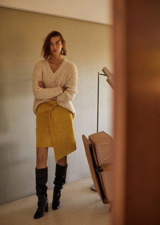 Spódnica skórzana Mango