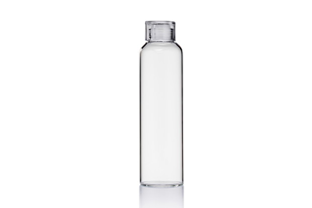 Stylowe butelki na wodę: minimalistyczna szklana butelka MB Elegance - White