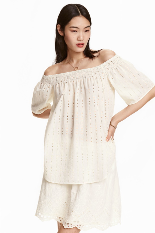 Bluzka hiszpanka - przegląd z sieciówek, H&M, 129,90 zł