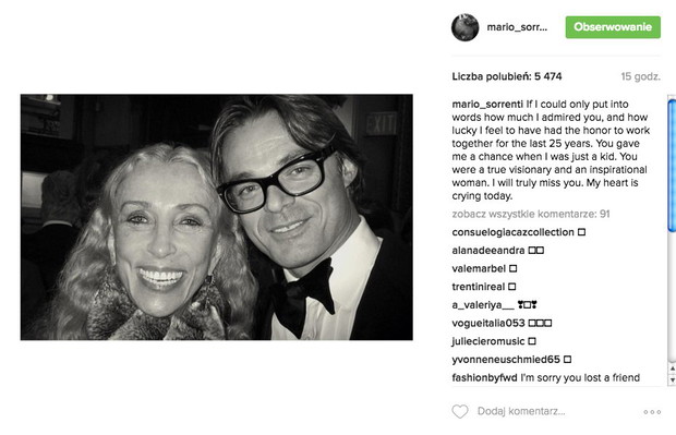 Nie żyje Franca Sozzani. Jak żegna ją branża mody?