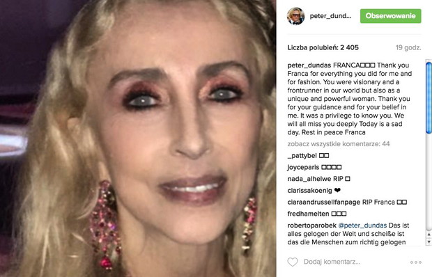 Nie żyje Franca Sozzani. Jak żegna ją branża mody?