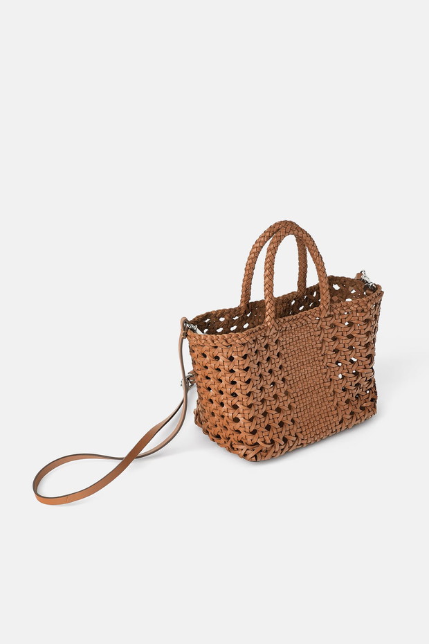 Minitorebka ze skórzanej plecionki - Zara, 259 zł