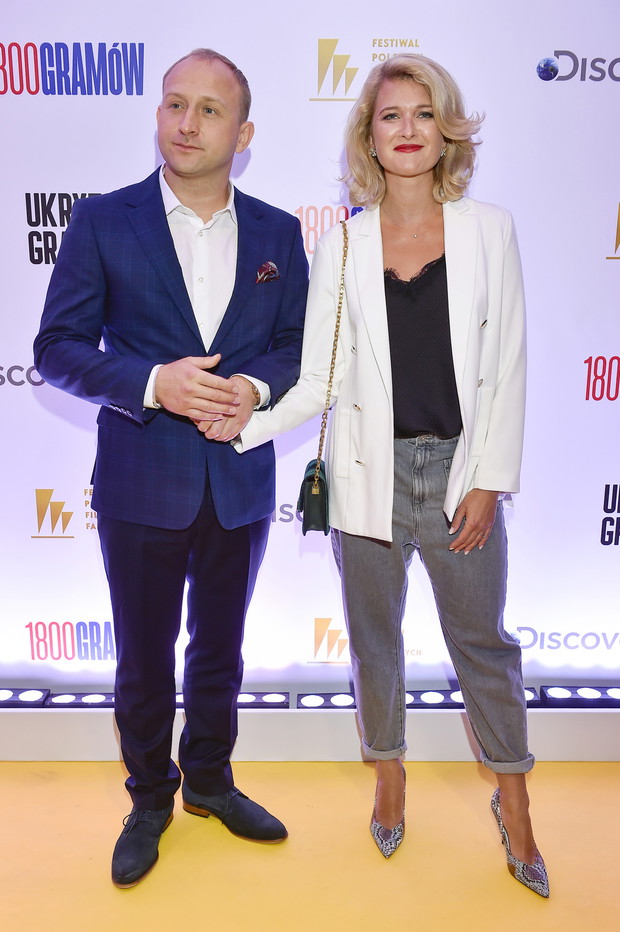 Borys Szyc i Justyna Jeger-Nagłowska na Festiwalu Filmowym w Gdyni 2019.