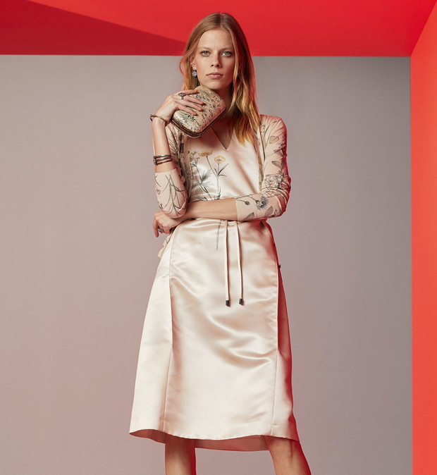 Jedwabna sukienka w kwiaty Bottega Veneta Resort 2018