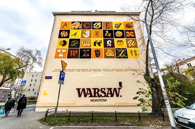 Wallphabet, nowy mural na Mokotwie, projekt Good Looking Studio
