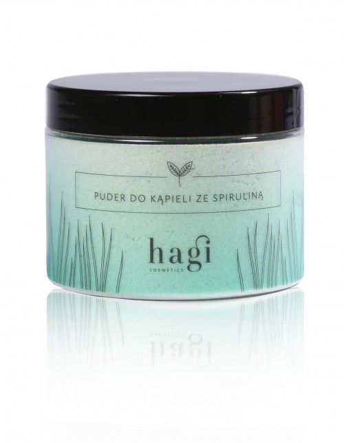 Wegańskie kosmetyki: puder do kąpieli ze spiruliną Hagi