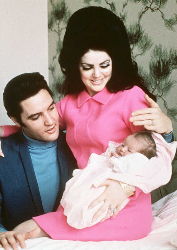 Lisa Marie Presley z rodzicami, 1968 rok.