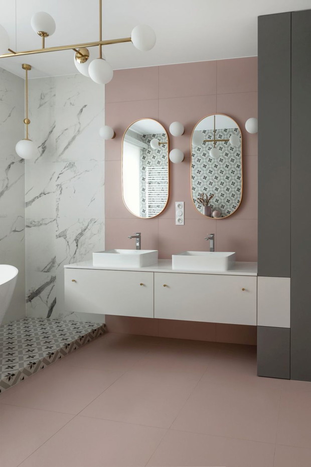 Łagodne pastele w domu prawniczki, projekt wnętrza: Małgorzata Kasperek, architekt wnętrz Decoroom, Projekt kuchni: Katarzyna Fotek, architekt wnętrz Decoroom Kitchen