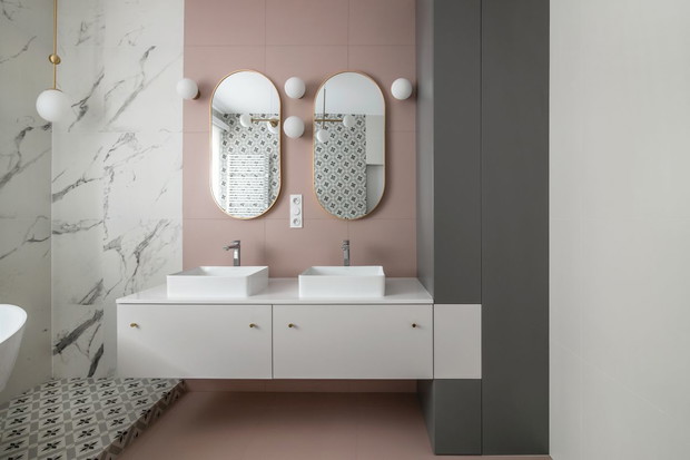 Łagodne pastele w domu prawniczki, projekt wnętrza: Małgorzata Kasperek, architekt wnętrz Decoroom, Projekt kuchni: Katarzyna Fotek, architekt wnętrz Decoroom Kitchen