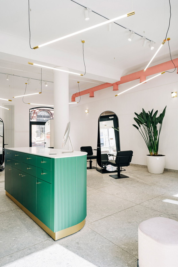 Salon fryzjerski NoHo, projekt: biuro architektoniczne WeCanArchitects