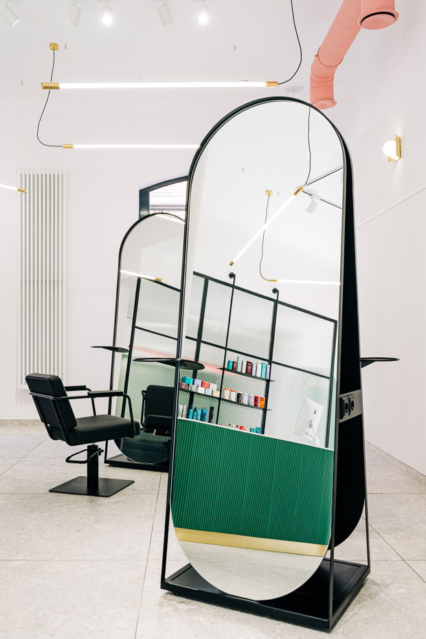 Salon fryzjerski NoHo, projekt: biuro architektoniczne WeCanArchitects