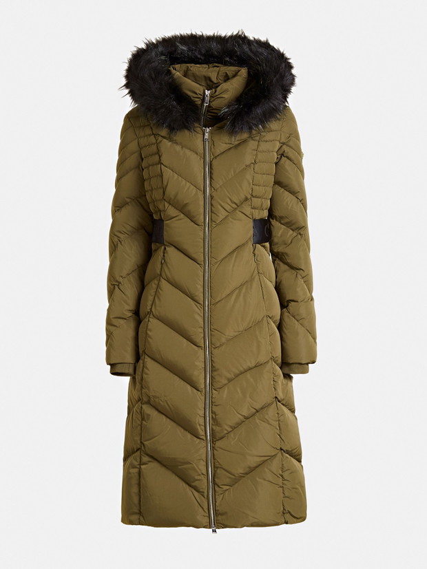 Długa kurtka puchowa z kapturem Guess Winter Essentials