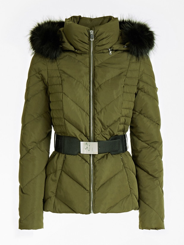 Krótka kurtka puchowa z paskiem Guess Winter Essentials