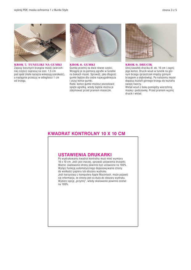 Maska ochronna: model nr 1 / e-wykrój