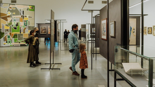 Widok wystawy Henryk Streng/Marek Włodarski i modernizm żydowsko-polski w Muzeum Sztuki Nowoczesnej w Warszawie