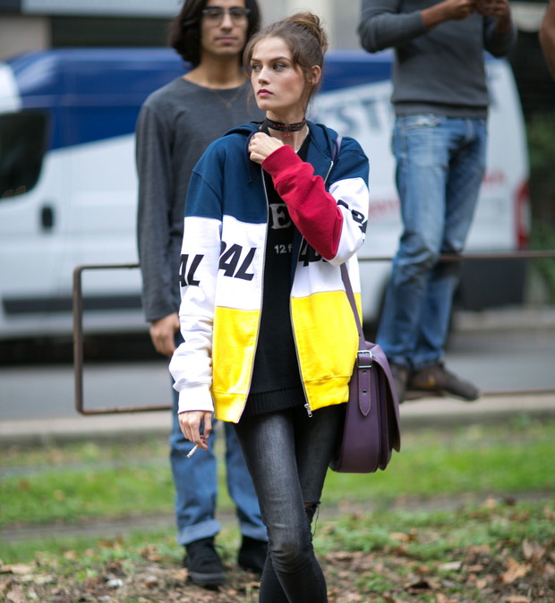 Street fashion: modelki off duty w Mediolanie