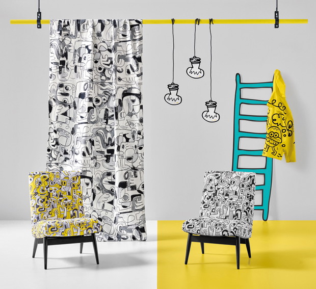 Doodle we wnętrzach - Jon Burgerman dla Kirkby Design