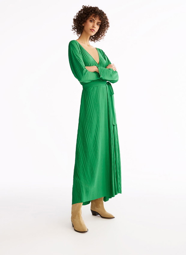 Plisowana wrap dress - Uterque, 465 zł
