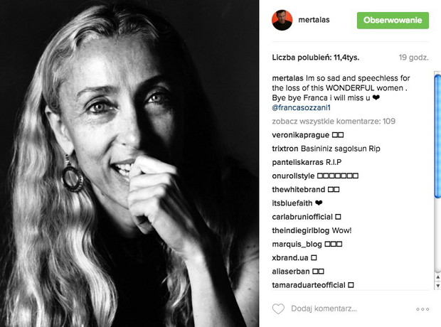 Nie żyje Franca Sozzani. Jak żegna ją branża mody?