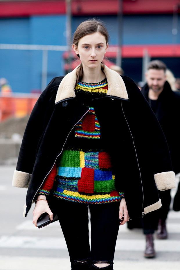 Street fashion: modelki off duty na New York Fashion Week AW17