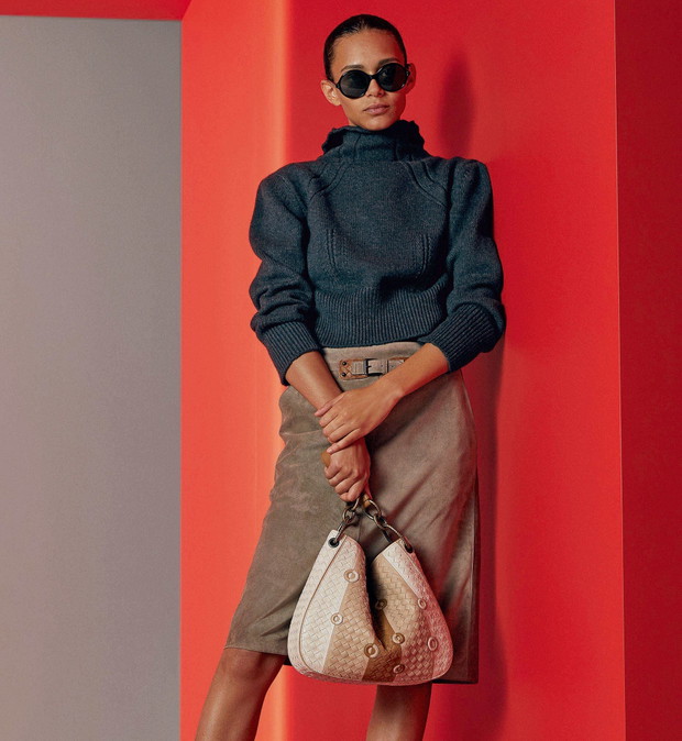 Zamszowa spódnica Bottega Veneta Resort 2018