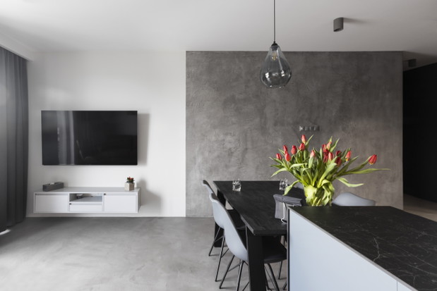 Betonowy minimalizm w mieszkaniu w warszawskich Włochach, projekt: Joanna Lemka-Wójcik z jlw studio