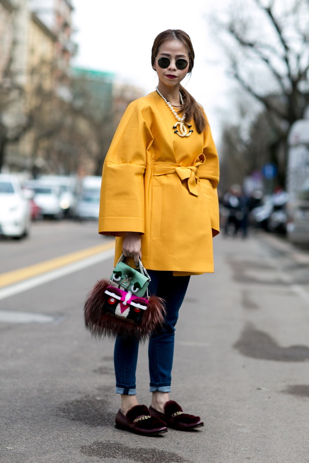 Street fashion wiosna-lato 2015: kolor żółty