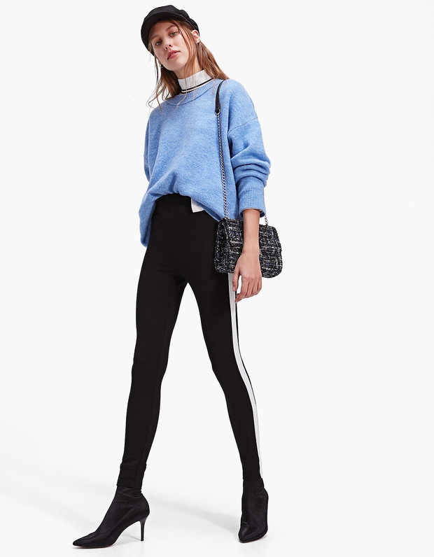 Legginsy z lampasem Stradivarius