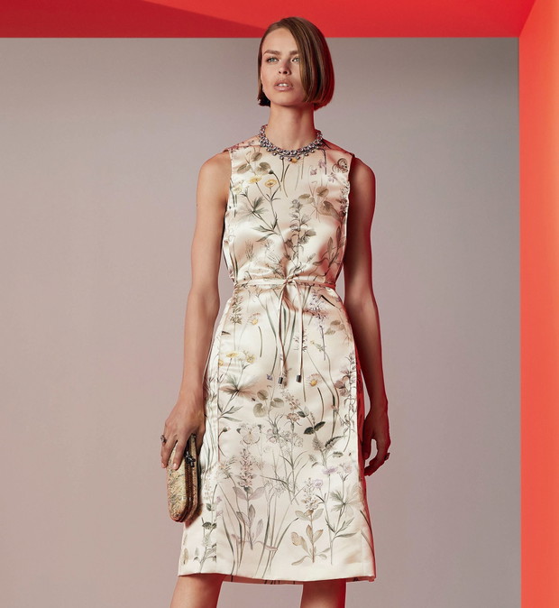 Jedwabna sukienka odkrywająca ramiona Bottega Veneta Resort 2018