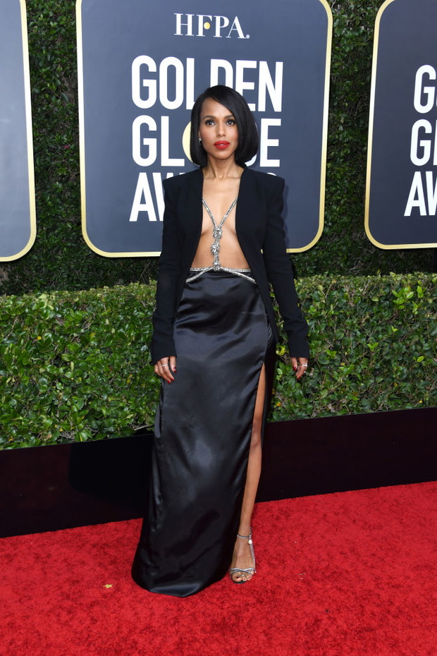 Złote Globy 2020: Kerry Washington w stylizacji Altuzarra i butach Magdy Butrym.