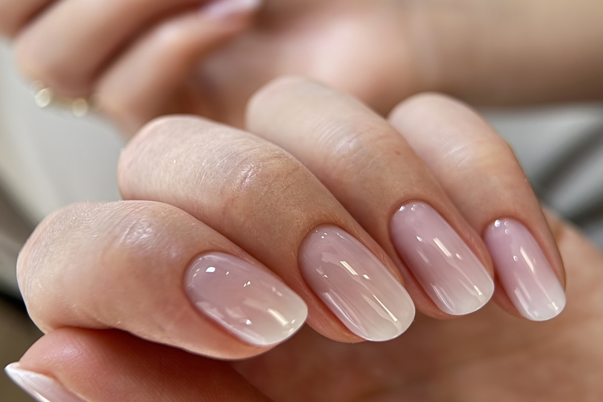babyboomer manicue ślubny