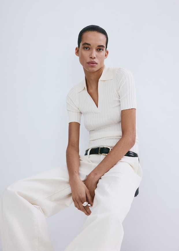 Cropped polo knit z Mango ma paryski szyk i sportowy luz