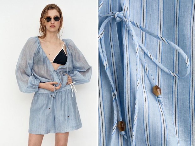 Bluzka z lnem i lyocellem – H&M