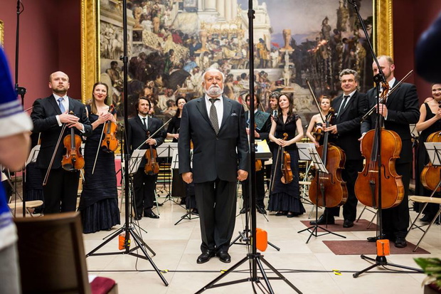 SC i K. Penderecki podczas koncertu w Sukiennicach, Kraków