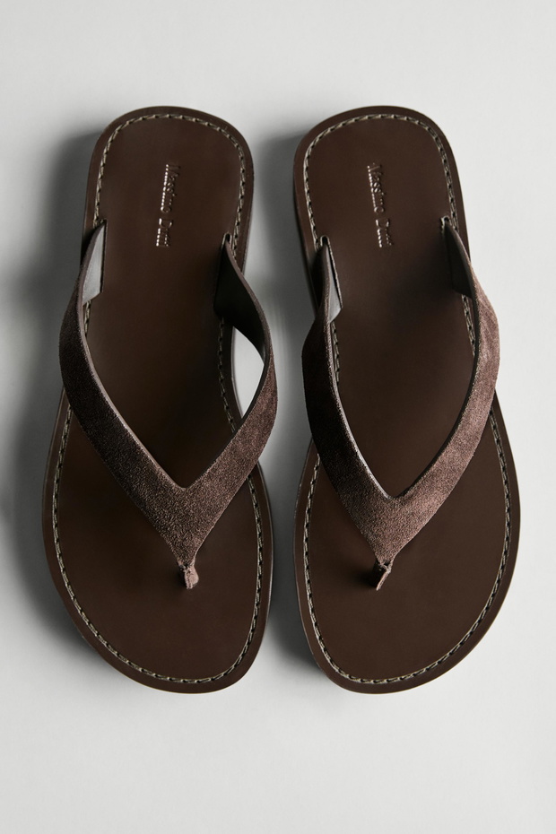 Skórzane japonki Massimo Dutti