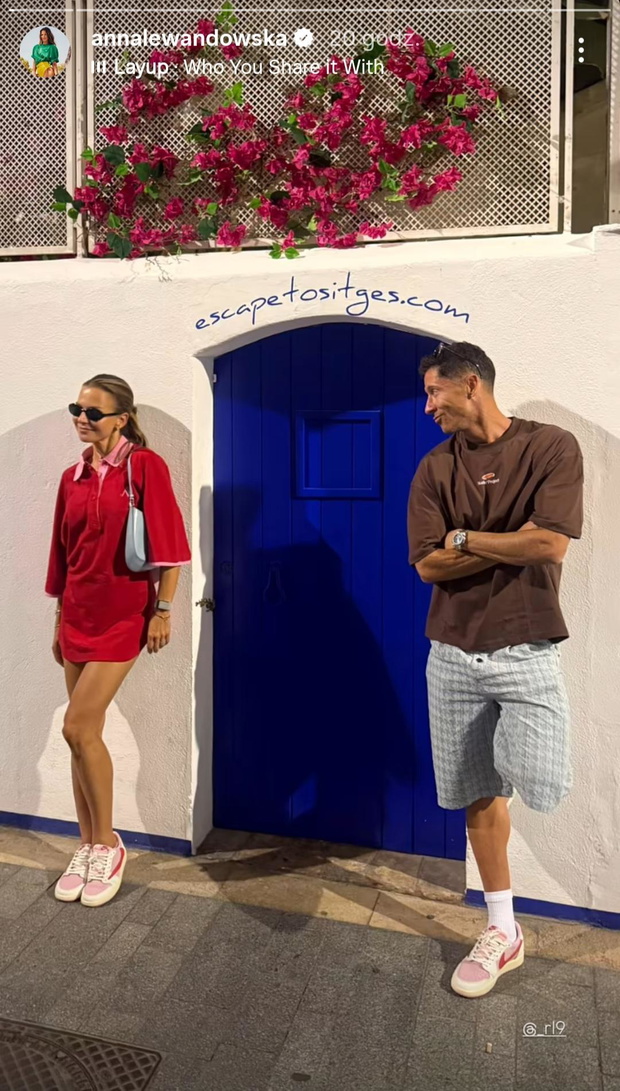 Anna Lewandowska łączy subtelny róż z modną czerwienią