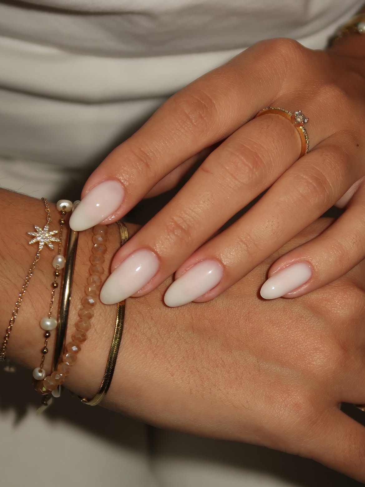 milky white nails 🤍gel soft white • @elya.maje #milkynails #softnails #nailsparis #ongleneuilly
