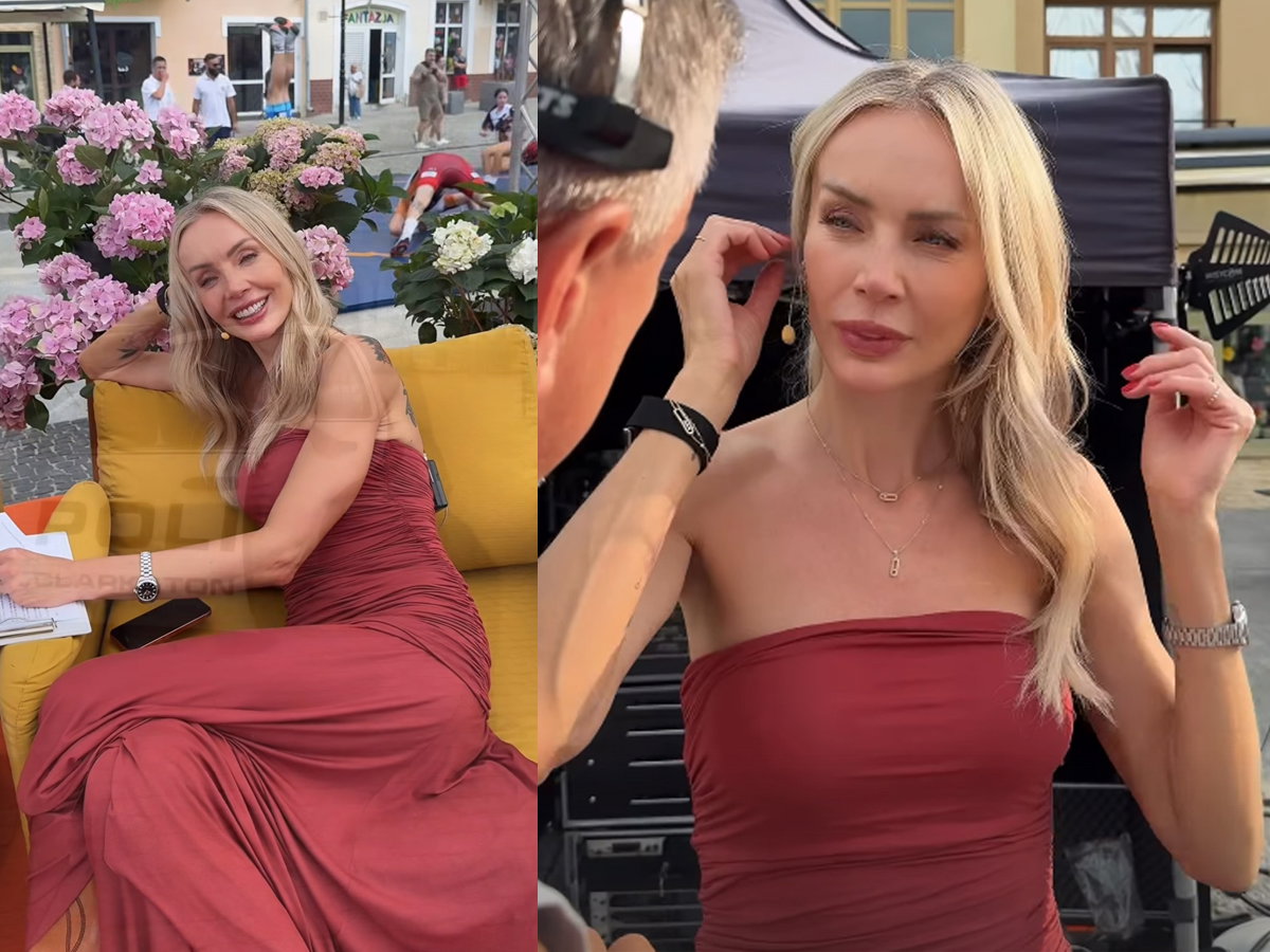 Agnieszka Woźniak-Starak w sukience maxi