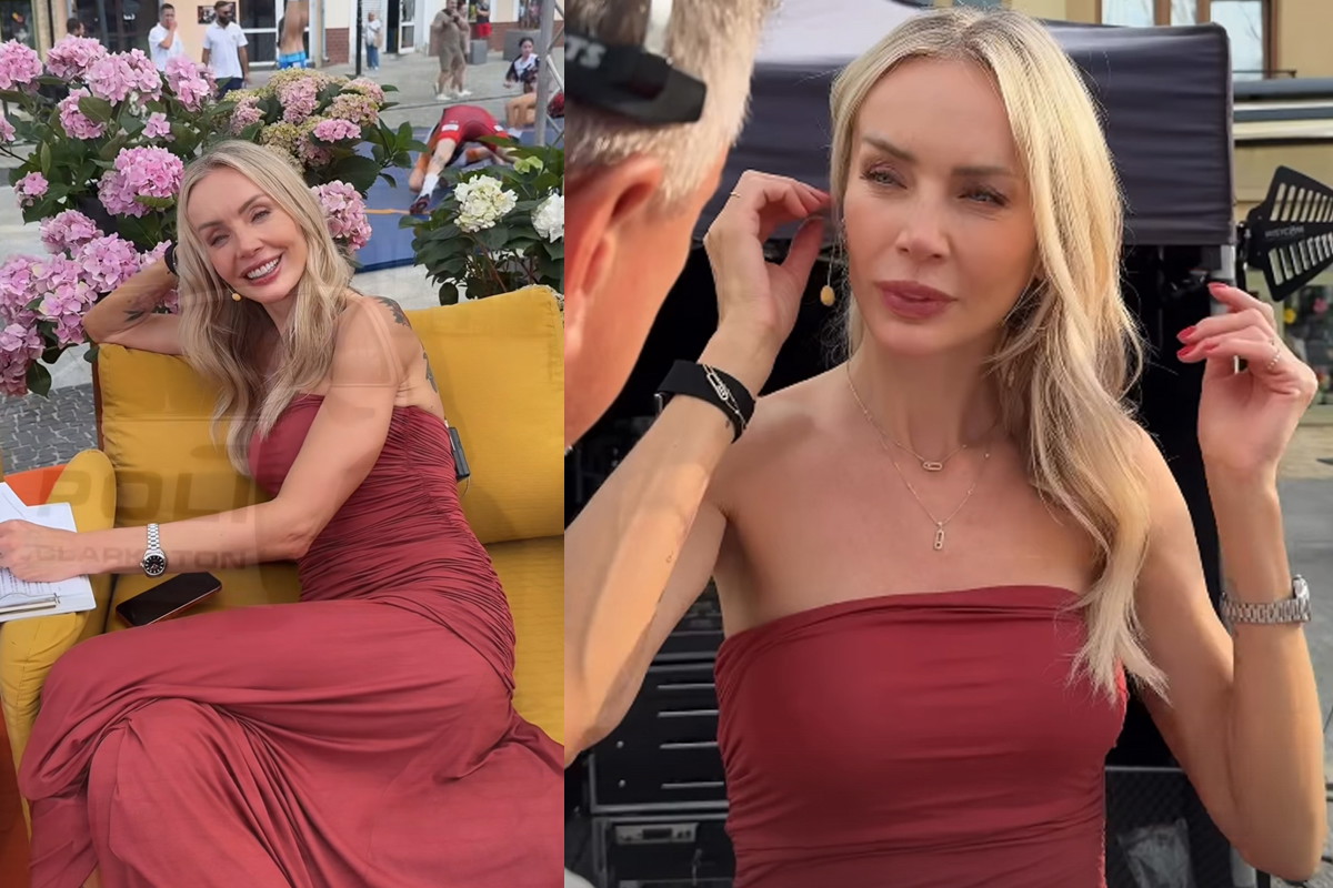 Agnieszka Woźniak-Starak w sukience maxi