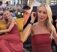 Agnieszka Woźniak-Starak w sukience maxi