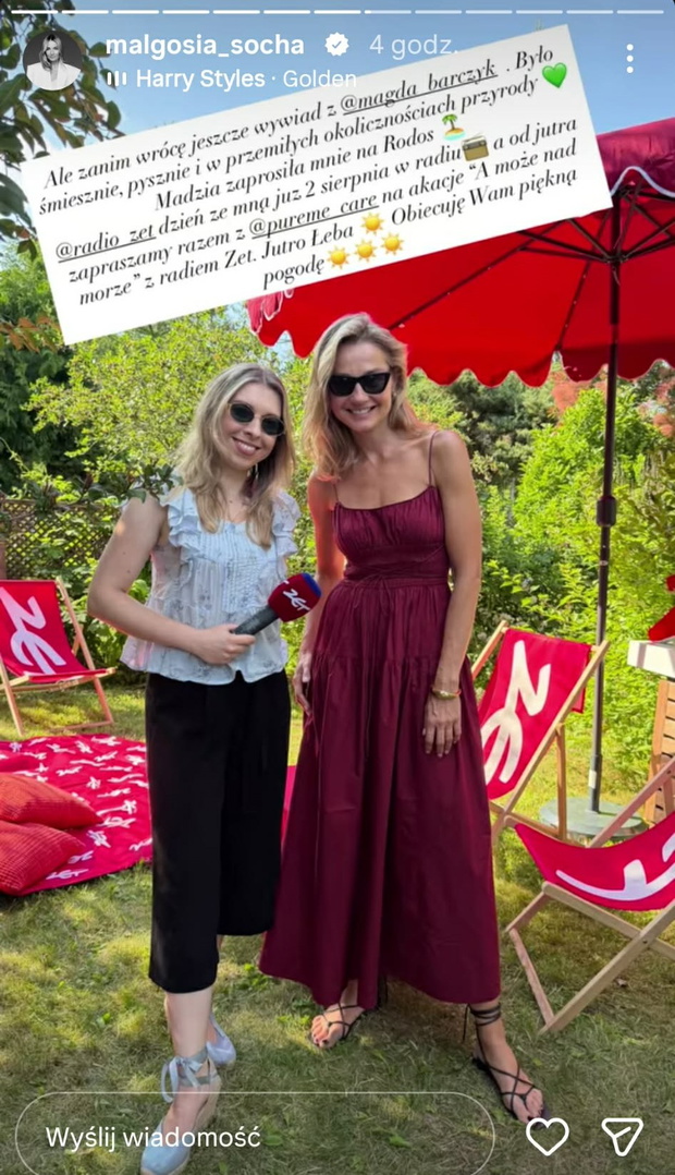 Małgorzata Socha w bordowa sukience