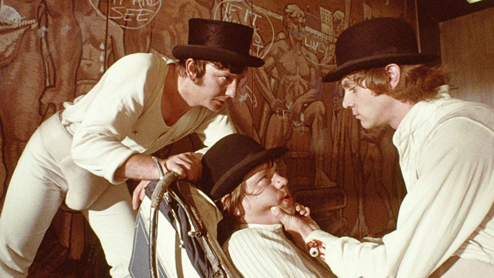 Kadr z filmu „Mechaniczna pomarańcza”