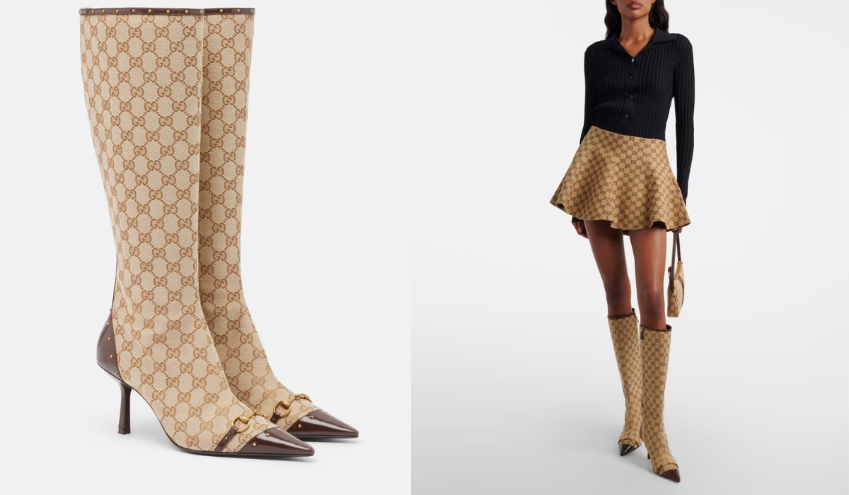 Gucci Savoy GG canvas knee-high boots